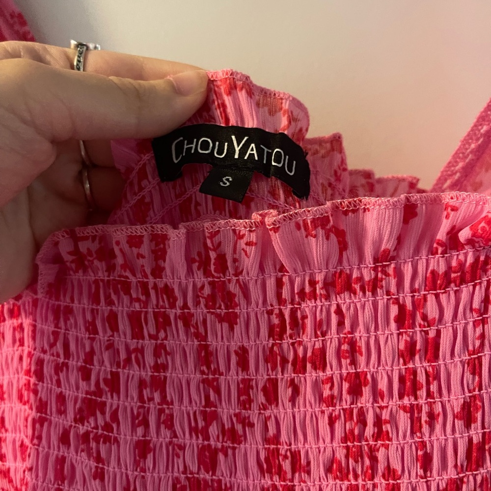 Pink Ruffled Sleeveless Dress - Picture 2 of 2